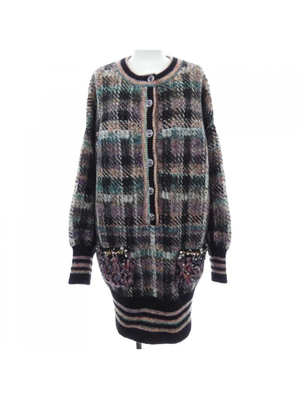 Chanel Knit Top Cashmere Black Green